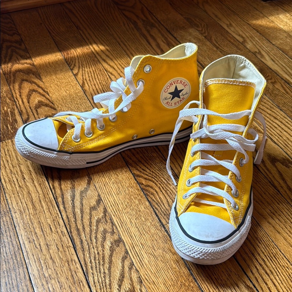 Converse Yellow High-Top Sneakers with White Accents